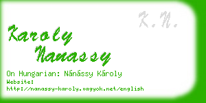 karoly nanassy business card